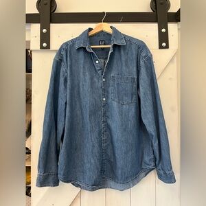 GAP Denim Button-Up Shirt - medium